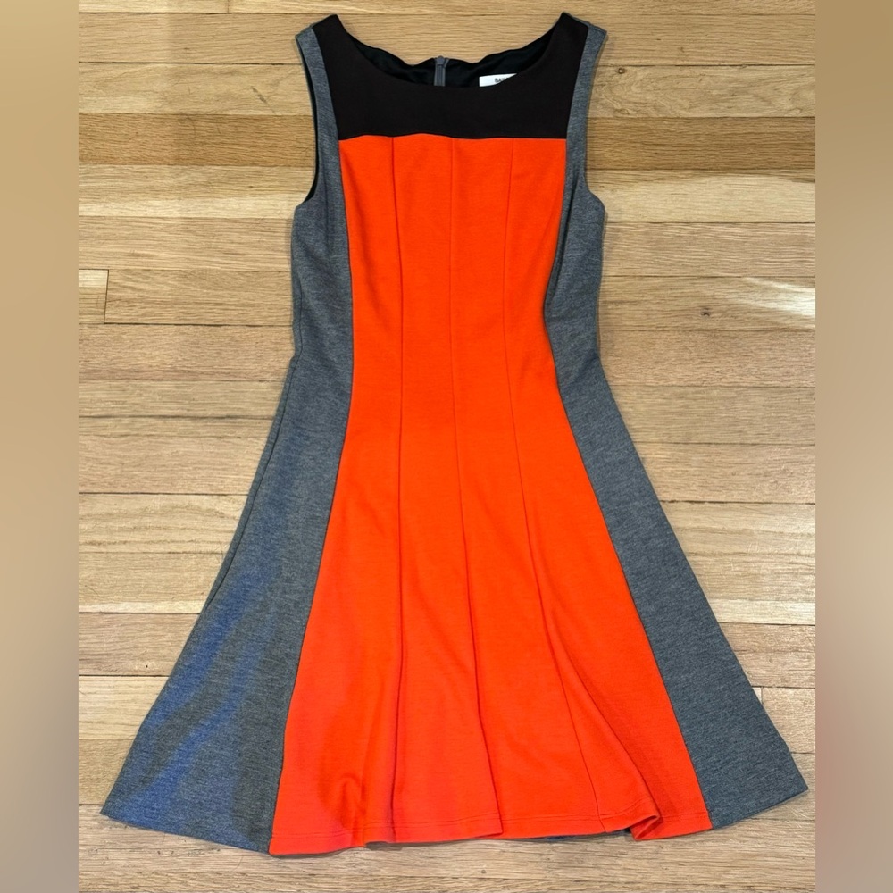 Anthropologie Bailey 44 Red Grey A-Line Fit & Flare Dress XS